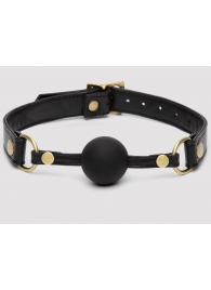 Черный кляп-шар Bound to You Faux Leather Ball Gag - Fifty Shades of Grey - купить с доставкой в Рубцовске
