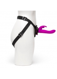 Лиловый страпон Rechargeable Vibrating Strap-On Harness Set - 17,6 см. - Happy Rabbit - купить с доставкой в Рубцовске