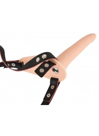 Телесный поясной страпон с вибрацией Vibrating Strap-On - 15,7 см. - Orion - купить с доставкой в Рубцовске