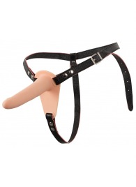 Телесный поясной страпон с вибрацией Vibrating Strap-On - 15,7 см. - Orion - купить с доставкой в Рубцовске