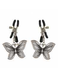 Зажимы на соски с бабочками Butterfly Nipple Clamps - Pipedream - купить с доставкой в Рубцовске