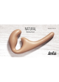 Бежевый безремневой страпон Seduction - 20,5 см. - Lola Games - купить с доставкой в Рубцовске
