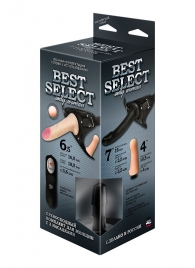 Черный женский пояс BEST SELECT с 3 насадками и вибрацией - LOVETOY (А-Полимер) - купить с доставкой в Рубцовске