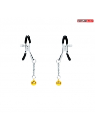 Оригинальные зажимы на соски с желтыми шариками - Notabu - купить с доставкой в Рубцовске