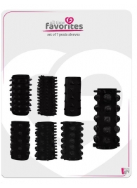 Набор из 7 черных насадок PENIS SLEEVES SET - Dream Toys - в Рубцовске купить с доставкой