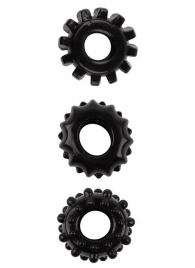 Набор из 3 черных эрекционных колец SET OF 3 COCKRINGS - Dream Toys - в Рубцовске купить с доставкой