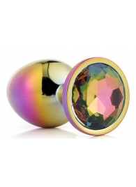 Голографическая анальная втулка с радужным кристаллом - 7,1 см. - Dream Toys - купить с доставкой в Рубцовске