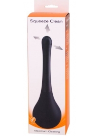 Черный анальный душ SQUEEZE CLEAN с закругленным наконечником - Seven Creations - купить с доставкой в Рубцовске