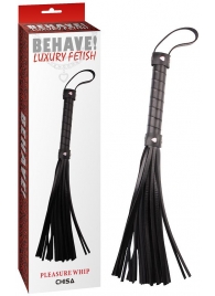 Черная многохвостая плеть Pleasure Whip - 46 см. - Chisa - купить с доставкой в Рубцовске