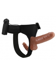 Страпон с вагинальной пробкой и вибрацией Ultra Passionate Harness - 16 см. - Baile - купить с доставкой в Рубцовске