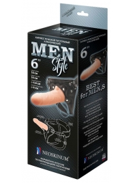 Телесный пустотелый харнесс MEN Style - 17,5 см. - LOVETOY (А-Полимер) - купить с доставкой в Рубцовске