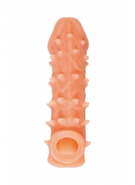 Телесная закрытая насадка с пупырышками Cock Sleeve Size M - 15,6 см. - KOKOS - в Рубцовске купить с доставкой