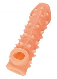 Телесная закрытая насадка с пупырышками Cock Sleeve Size L - 17,6 см. - KOKOS - в Рубцовске купить с доставкой