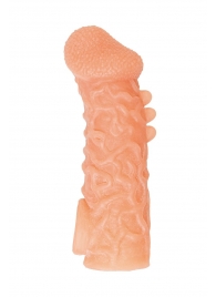 Телесная закрытая насадка с шершавой головкой Cock Sleeve Size M - 15,6 см. - KOKOS - в Рубцовске купить с доставкой