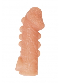 Телесная закрытая насадка с шишечками Cock Sleeve Size L - 17,6 см. - KOKOS - в Рубцовске купить с доставкой