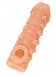 Телесная закрытая насадка с пучками шишечек Cock Sleeve Size M - 15,6 см. - KOKOS - в Рубцовске купить с доставкой