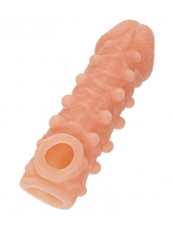 Телесная закрытая насадка с шариками Cock Sleeve Size M - 15,6 см. - KOKOS - в Рубцовске купить с доставкой