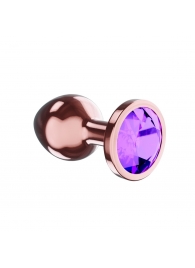 Пробка цвета розового золота с фиолетовым кристаллом Diamond Amethyst Shine S - 7,2 см. - Lola Games - купить с доставкой в Рубцовске