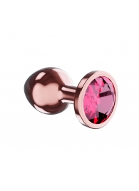 Пробка цвета розового золота с малиновым кристаллом Diamond Ruby Shine S - 7,2 см. - Lola Games - купить с доставкой в Рубцовске