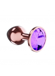 Пробка цвета розового золота с фиолетовым кристаллом Diamond Amethyst Shine L - 8,3 см. - Lola Games - купить с доставкой в Рубцовске
