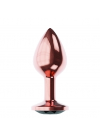 Пробка цвета розового золота с черным кристаллом Diamond Jet Shine L - 8,3 см. - Lola Games - купить с доставкой в Рубцовске