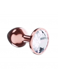 Пробка цвета розового золота с прозрачным кристаллом Diamond Moonstone Shine L - 8,3 см. - Lola Games - купить с доставкой в Рубцовске