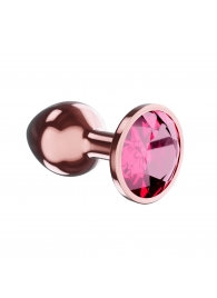 Пробка цвета розового золота с малиновым кристаллом Diamond Ruby Shine L - 8,3 см. - Lola Games - купить с доставкой в Рубцовске