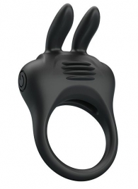 Черное эрекционное кольцо с вибрацией Davion - Baile - в Рубцовске купить с доставкой