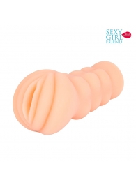Телесный мастурбатор-вагина с комплектом эрекционных колец - Bior toys - в Рубцовске купить с доставкой