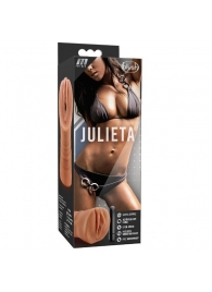 Мастурбатор-вагина цвета карамели Julieta с вибрацией - Blush Novelties - в Рубцовске купить с доставкой