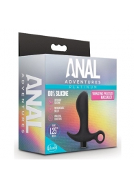 Черный анальный вибратор Silicone Vibrating Prostate Massager 01 - 10,8 см. - Blush Novelties - в Рубцовске купить с доставкой