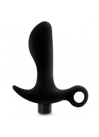 Черный анальный вибратор Silicone Vibrating Prostate Massager 01 - 10,8 см. - Blush Novelties - в Рубцовске купить с доставкой