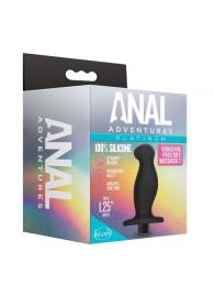 Черный анальный вибромассажёр Silicone Vibrating Prostate Massager 02 - 10,8 см. - Blush Novelties - в Рубцовске купить с доставкой