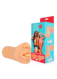 Телесный мастурбатор-ротик с высунутым язычком - Bior toys - в Рубцовске купить с доставкой