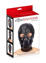 Маска-шлем с прорезями для глаз и регулируемым кляпом - Fetish Tentation - купить с доставкой в Рубцовске