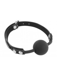 Черный силиконовый кляп-шарик на ремешках - Fetish Tentation - купить с доставкой в Рубцовске