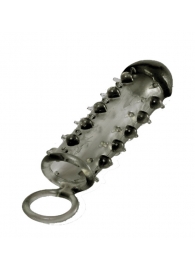 Дымчатая стимулирующая насадка с закрытой головкой SAMURAI PENIS SLEEVE BLACK - 14,5 см. - NMC - в Рубцовске купить с доставкой