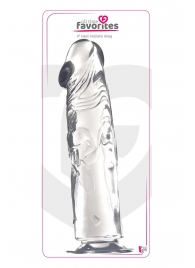 Прозрачный фаллоимитатор с фигурками на поверхности - 21,6 см. - Dream Toys