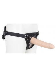 Пустотелый страпон Harness CLASSIC с бандажом - 19,5 см. - LOVETOY (А-Полимер) - купить с доставкой в Рубцовске
