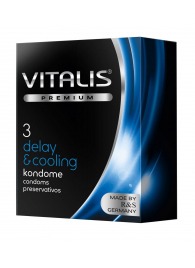 Презервативы VITALIS PREMIUM delay   cooling с охлаждающим эффектом - 3 шт. - Vitalis - купить с доставкой в Рубцовске