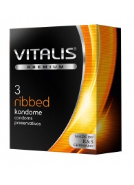 Ребристые презервативы VITALIS PREMIUM ribbed - 3 шт. - Vitalis - купить с доставкой в Рубцовске