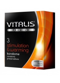 Презервативы VITALIS PREMIUM stimulation   warming с согревающим эффектом - 3 шт. - Vitalis - купить с доставкой в Рубцовске