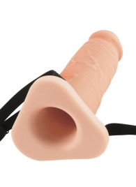 Телесный реалистичный фаллоимитатор с полостью Silicone Hollow Extension - 20 см. - Pipedream - купить с доставкой в Рубцовске