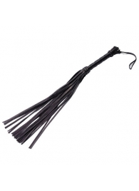 Чёрная кожаная плеть с 22 хвостами - 40 см. - Sitabella - купить с доставкой в Рубцовске
