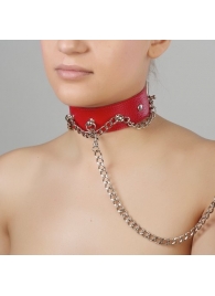 Красный ошейник из натуральной кожи - Sitabella - купить с доставкой в Рубцовске