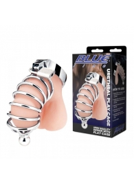 Серебристая клетка для члена Urethral Play Cage - BlueLine - купить с доставкой в Рубцовске