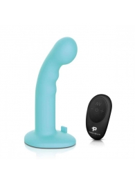 Голубая изогнутая насадка 6in Remote Control Ripple P-Spot G-Spot на черных трусиках - 16 см. - Pegasus - купить с доставкой в Рубцовске