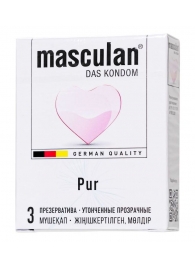 Супертонкие презервативы Masculan Pur - 3 шт. - Masculan - купить с доставкой в Рубцовске