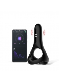 Черное виброкольцо Magic Motion Rise с подхватом мошонки - Magic Motion - в Рубцовске купить с доставкой