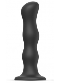 Черная насадка Strap-On-Me Dildo Geisha Balls size M - Strap-on-me - купить с доставкой в Рубцовске